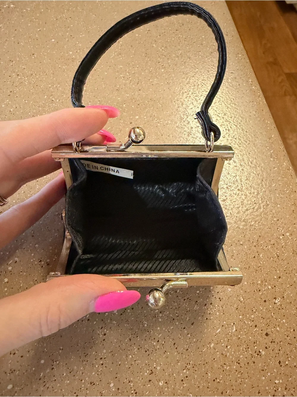 Marilyn Monroe Vintage Black Mini Kiss-Lock Lipstick Holder